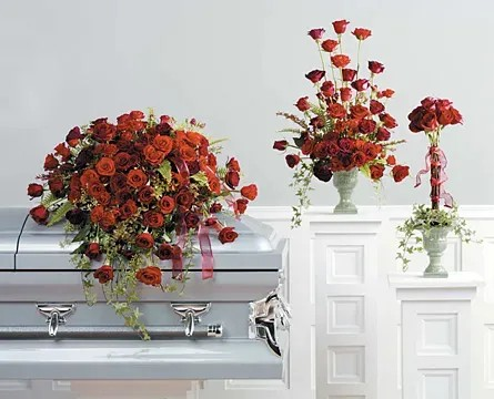 Rose Casket Spray Trio CTT21-21TRIO