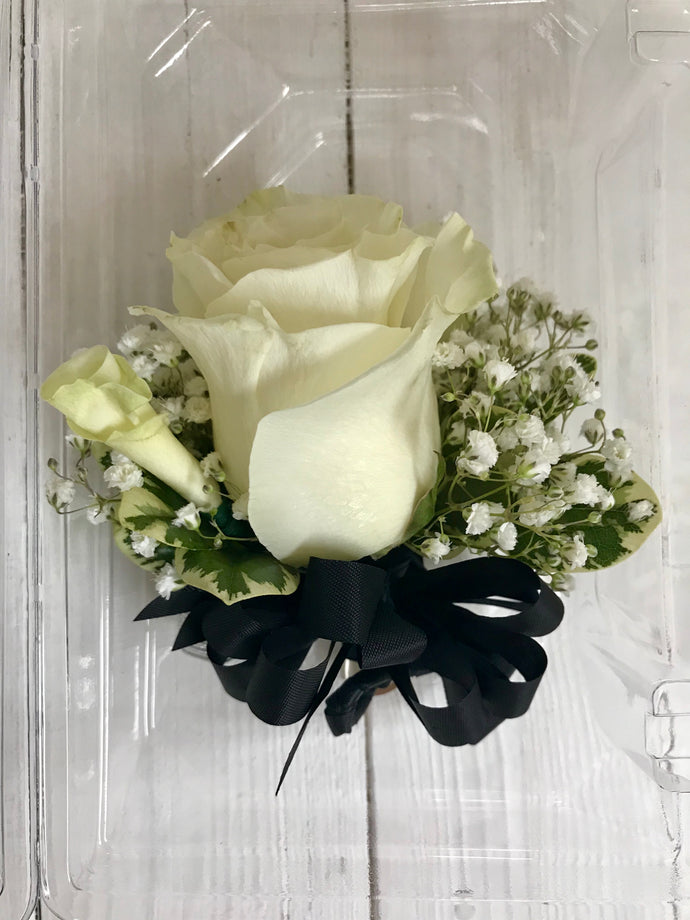 White Rose with Black Ribbon BC