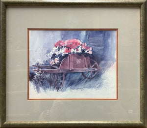 Wheelbarrow with flowers